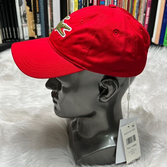 LACOSTE BIG CROC DAD HAT / LACOSTE HAT RED - Picture 3 of 7